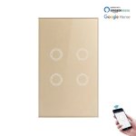 Wifi Smart Touch Switch 4 Channel Gold No Neutral Ewelink