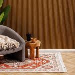 Milos Mediterranean Collection Jacquard Polycotton Carpet Rust - Xx-large 200X300CM