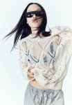 Ladder-stitch-look Jumper - White