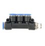 AirCraft Pu Hose Fitting Manifold 4 X 4MM Port X 1/4"M
