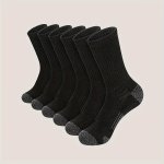 6 Pairs Of Men's Crew Socks Anti Odor & Sweat Absorption Breathable Basketball Socks For All Seasons Wearing