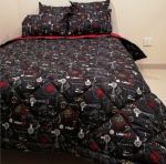 5 Pcs Quilted Comforter Black red Paris