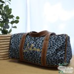 Travel Bag Hospital Bag Duffel Bag Blue Leopard Print