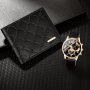 2PCS/SET Men's Business Style Classic Quartz Watch & Wallet Birthday Gift Holiday Gift