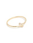 Goldair Gold Plated Cubic Zirconia Flat Teardrop Open Front Bangle