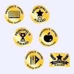 Principal Award Labels - Gold - English