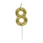 Casey 10CM Gold Numerical Birthday Candle NR.8 Retail