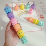 5 Colors Cute Octopus Highlighter Pen: Fluorescent Markers For Creative Highlighting And Graffiti - Suitable For School And Offi