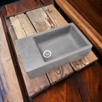 Charcoal Concrete Basin Sink 420 X 240 X 115MM High Quality Concrete