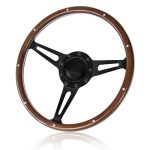 Qymopay 9 Bolt Disc Shaped Steering Wheel 14 Inch Wooden Steering Wheel Suitable For Most Nine Hole Car Wooden Steering Wheels