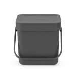 Brabantia Sort & Go Waste Bin 3 Litre - Jade Green Fir Green Light Grey Grey - Fir Green