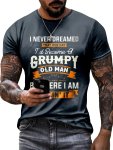 Men's Vintage 3D Letter Print Athletic Short Sleeve Crew Neck T-Shirt Casual Tee Shirt Comfort Fit Tops Summer Outdoor