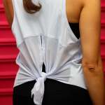 Sleeveless V-split Mesh Top Blue - Blue L