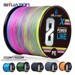 8 Strands Multicolored Fishing Lines 500M 546YD Pe Abrasion Resistant Braided Lines Suitable For Seawater And Fresh Water