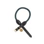 Rope And Leather Collar Teal - Leather Dog Collars - Large