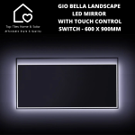 Gio Bella Landscape Backlit LED Mirror - 600 X 900MM