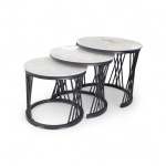 3 Piece Coffee Table Black
