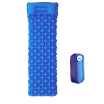 Inflatable Sleeping Pad Camping Mat With Pillow - Blue