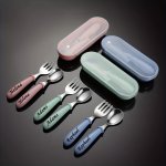 Children's Tableware With Name Spoon Fork Storage Box Set For Kids Easter Gift