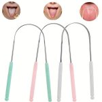 1PC Stainless Steel Color Tongue Coating Brush U-shaped Tongue Scraper Tongue Scraper Oral Care Tools