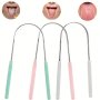 1pc Stainless Steel Color Tongue Coating Brush U-shaped Tongue Scraper Tongue Scraper Oral Care Tools