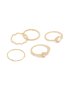 Goldair Gold Plated Cubic Zirconia Celestial Rings 5-PACK - M/l