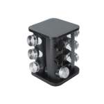 12 Piece Rotating Spice Jar Rack Black