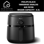 Philips Black 1000SERIES Analog Air Fryer Bigger Capacity - 6.2L