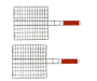 2 Pack Braai Grill MINI Portable Grid Lockable Wooden Handle 39CM Bbq Outdoor