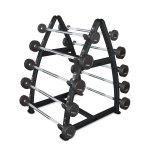Alphastate Fixed Pu Barbells 10-50KG + Rack