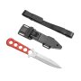 Low Profile Spear Point Diving Knife With Bright Red Handle