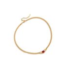 Mllepjdh Minimalist Elegant Zircon Accent Pendant Necklace Stainless Steel Chain Jewelry For Women Daily