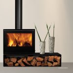 C&a Cristal 69 - Freestanding Fireplace 8-13KW - Extended Bench