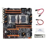 Hubceuo X99 Dual Cpu Motherboard+sata Cable+switch Cable+baffle+thermal Grease Lga 2011 DDR4 Support 2011-V3 Cpu Motherboard Bla