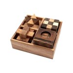 Thai Wooden Game 4 In 1 Box