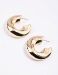 Goldair Gold Organic Thick Hoop Earrings