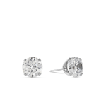 Stainless Steel & Cubic Zirconia Round Stud Earrings