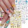 Colorful Floral Nail Art Stickers Decals Self-adhesive Nail Stickers Diy Manicure French Tips Nail Design Nail Art Decoration