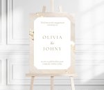 Beige And Gold Elegant Wedding Welcome Sign