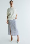 Cr Pe Skirt - White & Blue Floral