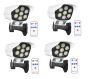 4 Pcs 2 In 1 Waterproof Dummy Camera Solar Sensor Lights With Remote