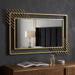 Modern Geometric Decorative Wall Mirror - Silver