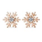 DESTINY Snow Earrings With Crystals From Swarovski - Rose Gold