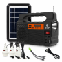 Portable Solar Power Kit With Radio Torch Power Bank & 3 LED Bulbs