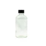 200ML Clear Glass Generic Bottle With Tamper Proof Cap - Black 28 410