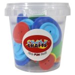 Crazy Craft Sewing Buttons Bucket Round Bright Colours
