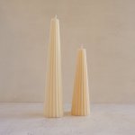 Gear Candle - Ivory - Medium 5.5CM X 5.5CM X 19CM