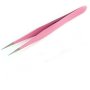 Junson Stainless Steel Straight Tweezers Eyelash Tweezers Beauty Tools For Women Pink