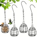 4PCS Hanging Bird Feeders Wild Bird Feeder Stations Ideal For Hanging Wild Birds Bird Feeder Stand For Birds Suitable For Balcon
