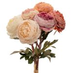 Artificial David Austin Rose Bouquet In Pastel Shades